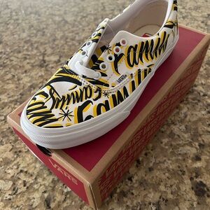 Vans White and Yellow Graphic Sneakers